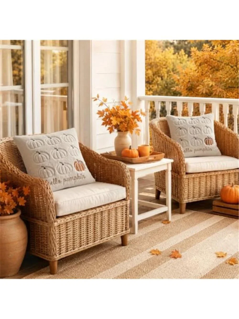 Fall Pumpkin Pillow Covers 18x18 Beige Fall Decor